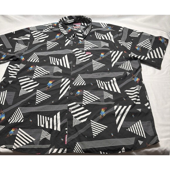 Dixxon Flannel Black White Church Music Button Shirt Short Sleeve 5XL *READ - Picture 1 of 11